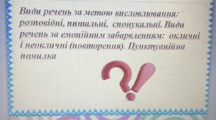 Презентація до уроку "Види речень за метою висловлювання"