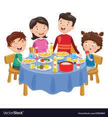 Family having dinner Royalty Free Vector Image