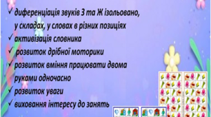 Гра "З-Ж повторялка" ( логомоторні таблиці)