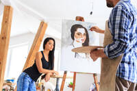 5,733 Artist Painting Model Stock Photos, Pictures & Royalty-Free Images - iStock | Painting class, Artist painting portrait, Artist model