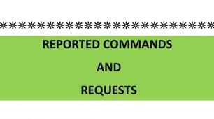 Reported commands and requests 