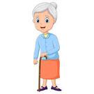 Premium Vector | Cute grandmother cartoon standing bring stick