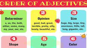 Describing objects.Order of Adjectives