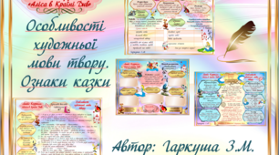 5 клас НУШ. Льюїс Керролл. "Аліса в Країні Див". Особливості художньої мови твору . Ознаки казки.