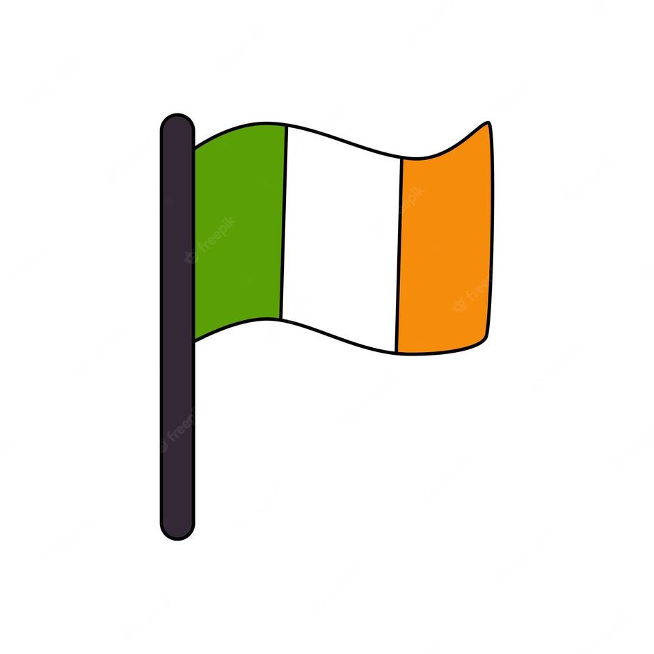 Premium Vector | Vector image of cartoon ireland flag on white background