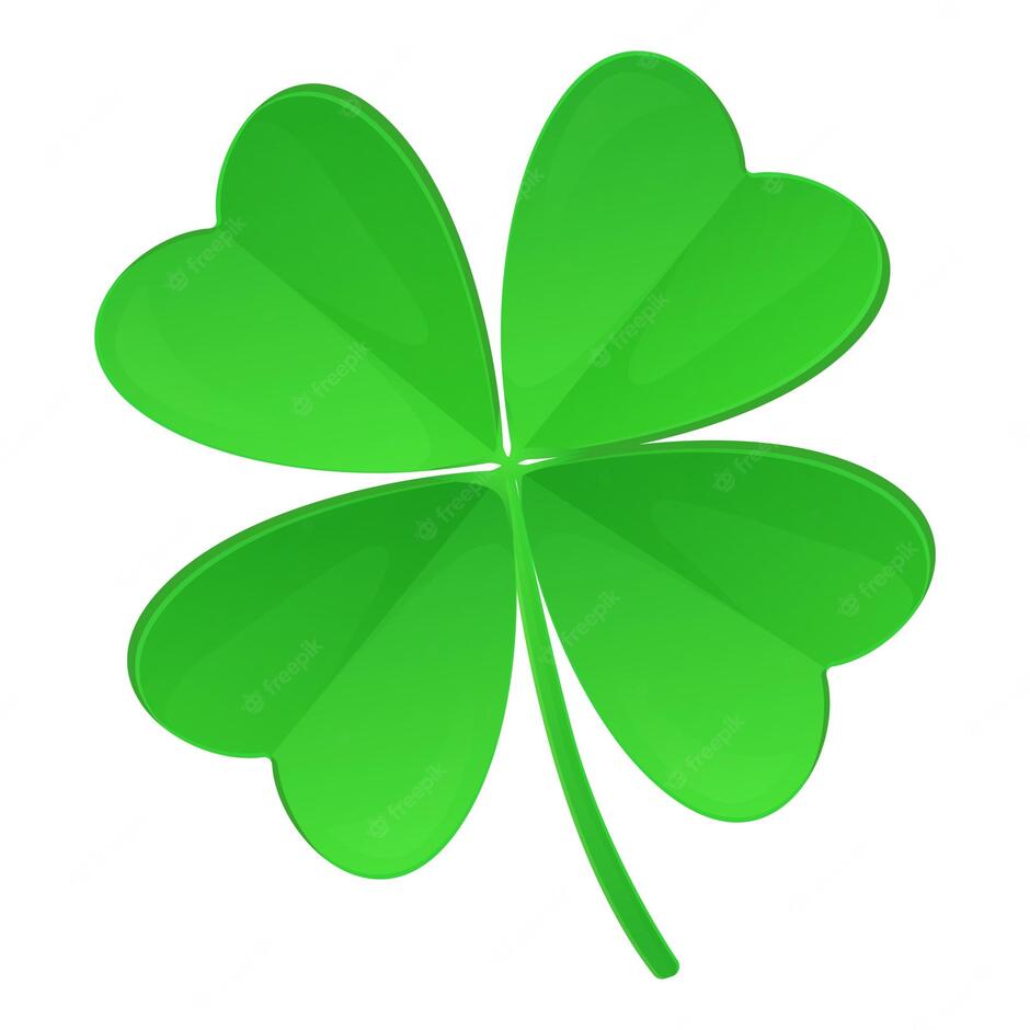 Premium Vector | Clover with four leaves isolated on white background lucky concept in realistic cartoon style
