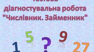 Тестова діагностувальна робота "Числівник. Займенник"