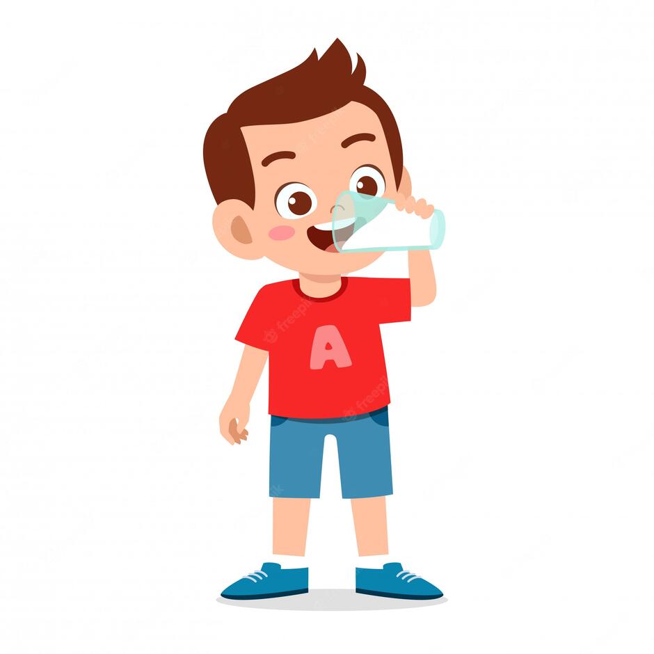 Premium Vector | Happy cute kid boy drink fresh milk