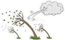 Windy Day Trees and Cloud Blowing Wind Stock Vector - Illustration of cloud, gusts: 110475663