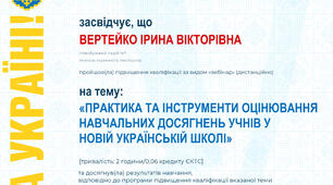 Вебінар «Практика та інструменти оцінювання навчальних досягнень учнів у Новій українській школі»