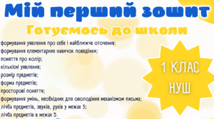 Мій перший зошит. Готуємось до школи (1 клас, НУШ)