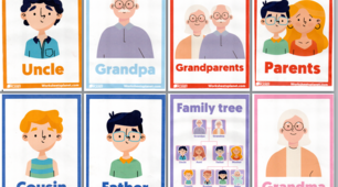 Картки з англійської мови на тему "Сім'я". Flashcards "Family".