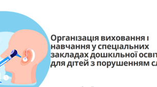 Організація виховання і навчання у спеціальних закладах дошкільної освіти для дітей з порушенням слуху
