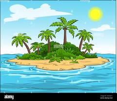 Cartoon vector illustration of a tropical island Stock Vector Image & Art - Alamy