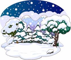 Premium Vector | Vector illustration of a winter landscape in snowy weather