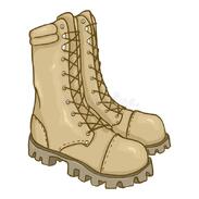 Vector Cartoon Beige Army Boots Stock Vector - Illustration of pair, combat: 168498471