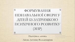 Семінар-практикум "Формування пізнавальної сфери у дітей дошкільного віку із затримкою психічного розвитку" для вихователів ЗДО
