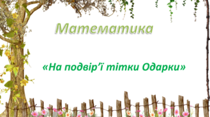 "На подвір'ї тітки Одарки". Математика. Середня група