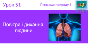 Повітря і дихання  людини  "Пізнаємо природу" (авт. Коршевнюк Т.В.)