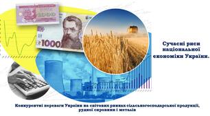 Урок "Сучасні риси національної  економіки України. Конкурентні переваги України на світових ринках сільськогосподарської продукції, рудної сировини і металів"