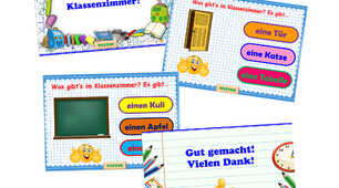 Інтерактивні презентації по темах: es gibt+ im Klassenzimmer+ Schulfächer
