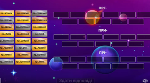 Правопис префіксів ПРЕ-, ПРИ-, ПРІ-. Тренувальні вправи