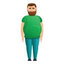 Overweight man in green clothes icon, cartoon style 14209644 Vector Art at Vecteezy