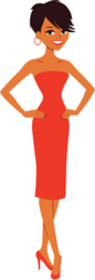 African American Cartoon Girl In Dress Stock Illustration - Download Image Now - African-American Ethnicity, High Heels, Red - iStock