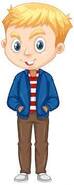 Free Vector | Boy in blue jacket on isolated