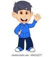 Boy Blue Jacket Trousers Waving His Stock Illustration 434151277 | Shutterstock