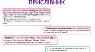 Діагностична робота з теми "Прислівник" 4 клас