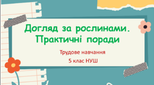 Презентація з трудового навчання з теми: "Догляд за рослинами. Практичні поради"  для 5 класу НУШ
