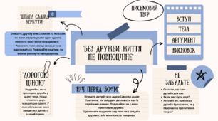 Заставка до контрольного письмового твору "Без дружби життя не повноцінне"
