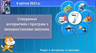 Презентація "Створення алгоритмів і програм з використанням змінних"_ 7клас