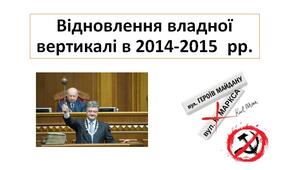 Презентація "Відновлення владної вертикалі в 2014-2015  рр."