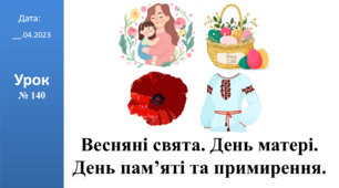 Презентація на тему: "Весняні свята. День матері. День пам’яті та примирення." ЯДС 2 клас ІІч. автор Большакова І.О.