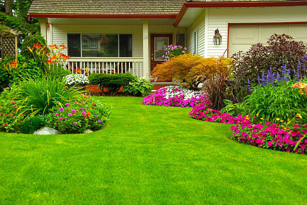 Manicured House And Garden Stock Photo - Download Image Now - Yard - Grounds, Landscaped, House - iStock