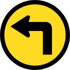Temporary Turn Left Road Sign - TR108