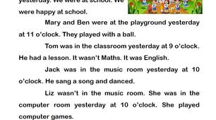 reading comprehension: was / were + school places