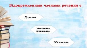 Відокремлені члени речення (повторення)