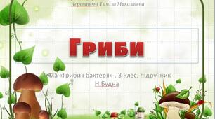 Презентація до уроку  з теми  "Гриби"