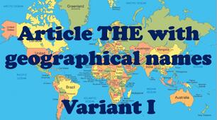 Article THE with geographical names