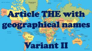  Article THE with geographical names