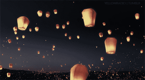 coffee stained cashmere | Aesthetic gif, Floating lanterns, Anime scenery