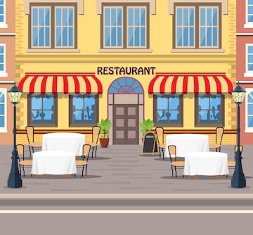 Premium Vector | Facade of modern fast food restaurant
