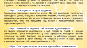 Інформація "5 міфів про самооцінку"
