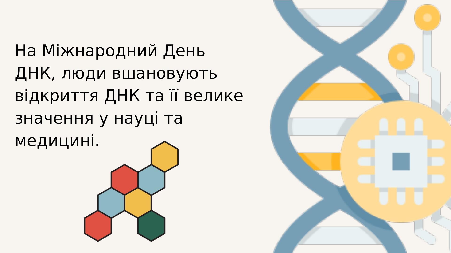 Міжнародний День ДНК 25 квітня | Презентація. Біологія