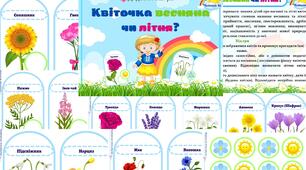 Дидактична гра "Квіточка весняна  чи літня?" Весняні квіти. Літні квіти.Ознайомлення з прироною.
