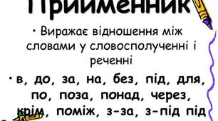 7-А. Прийменник. Правопис прийменників