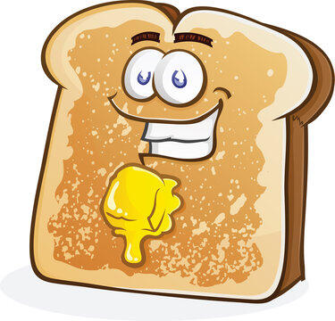 Buttered Toast Cartoon Character Stock Vector | Adobe Stock